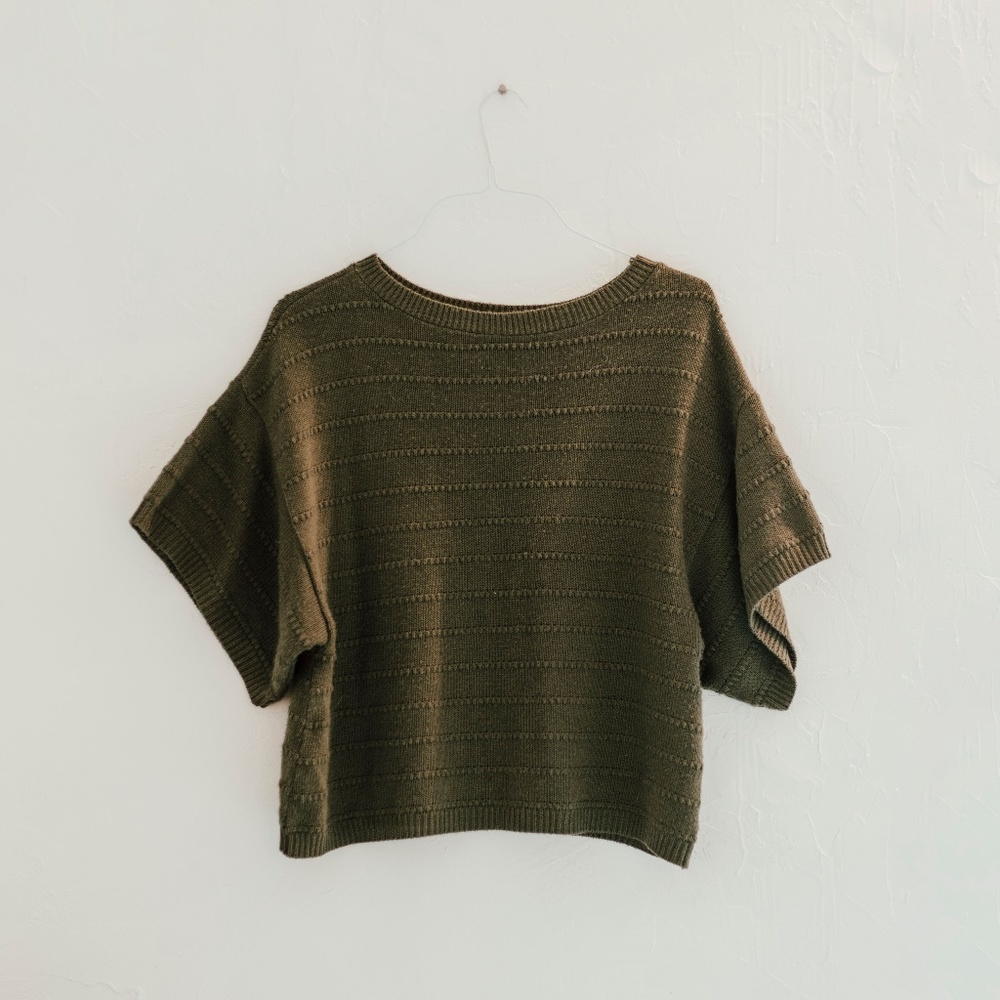 olive semi crop sweater